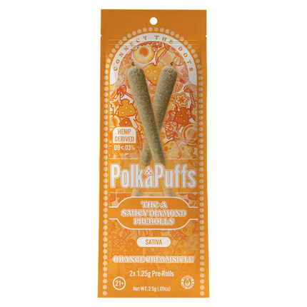 POLKA PUFFS THCA SAUCY DIAMOND 1.25G PRE-ROLLS (2CT/PACK)