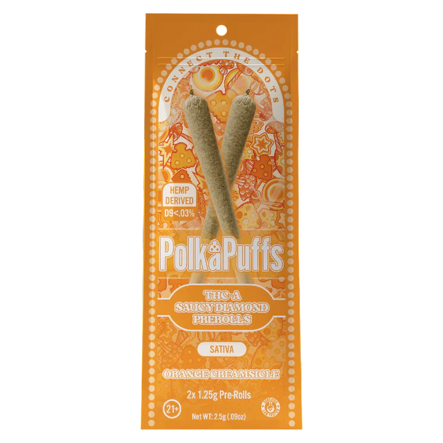 POLKA PUFFS THCA SAUCY DIAMOND 1.25G PRE-ROLLS (2CT/PACK)