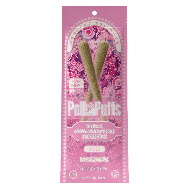 POLKA PUFFS THCA SAUCY DIAMOND 1.25G PRE-ROLLS (2CT/PACK)