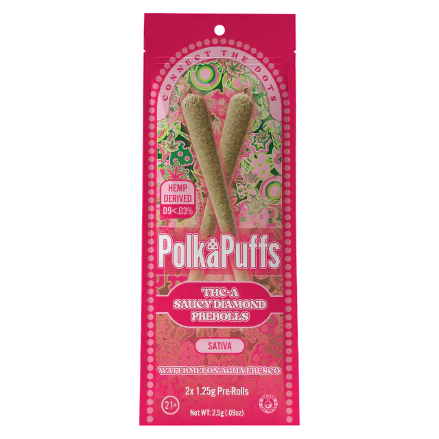 POLKA PUFFS THCA SAUCY DIAMOND 1.25G PRE-ROLLS (2CT/PACK)