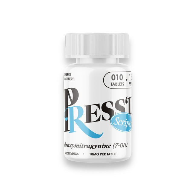PRESS'D SCRIPTS 7-HYDROXYMITRAGYNINE (7-OH) 18MG CAPSULES (10CT / BOTTLE)