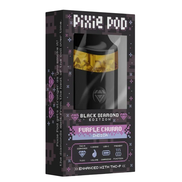 PIXE POD THCA LIVE DIAMOND 4ML DISPOSABLE BLACK EDITION (5CT DISPLAY)