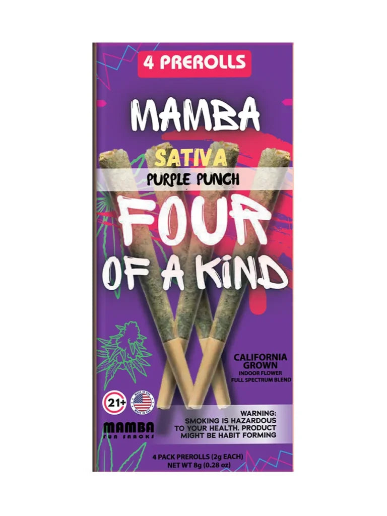SAMBA FOUR OF A KIND 2G THC-A PRE ROLLS (4CT/PACK, 8G/PACK)