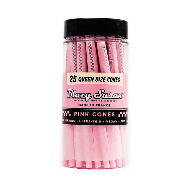 BLAZY SUSAN QUEEN SIZE CONES 25CT JAR | PINK