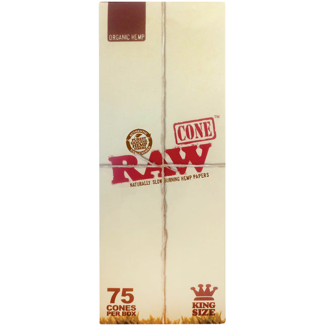 RAW ORGANIC HEMP KING SIZE CONES (75CT/BOX)