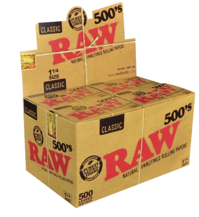 RAW CLASSIC 500'S 1 1/4 PAPER 20 PER BOX