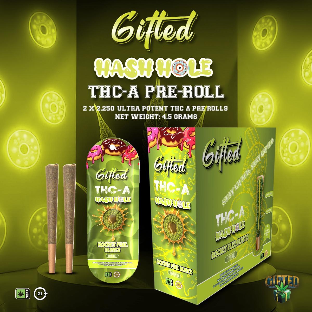 GIFTED 2.25 GRAM THC-A HASH HOLES (2CT PACK)