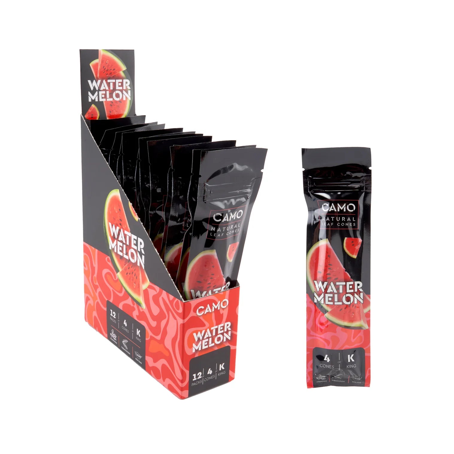 CAMO NATURAL LEAF CONES KING SIZE 12 PACK (4 CONES / PACK)