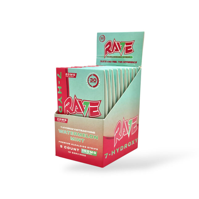 RAVE 7-HYDROXYMITRAGYNINE 20MG SUBLINGUAL STRIPS (5 STRIPS/PK) | WATERMELON MINT