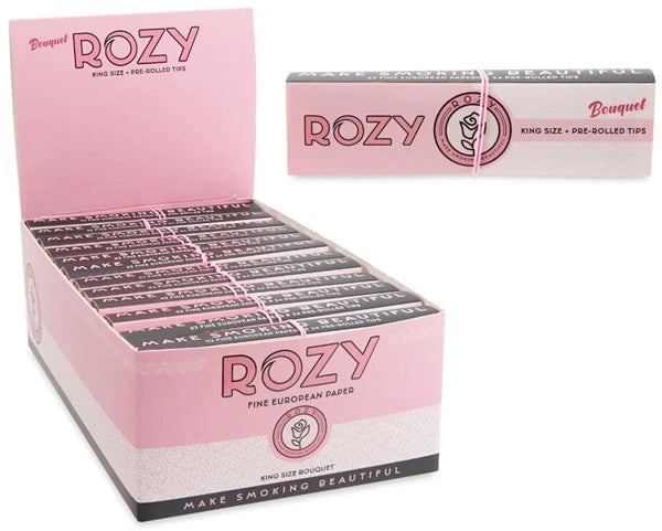 ROZY KING SIZE PRE ROLLED TIPS (24PK/BOX) | PINK