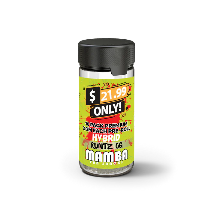 MAMBA $21.99 10 PACK PREMIUM 2 GRAM EACH PRE-ROLLS