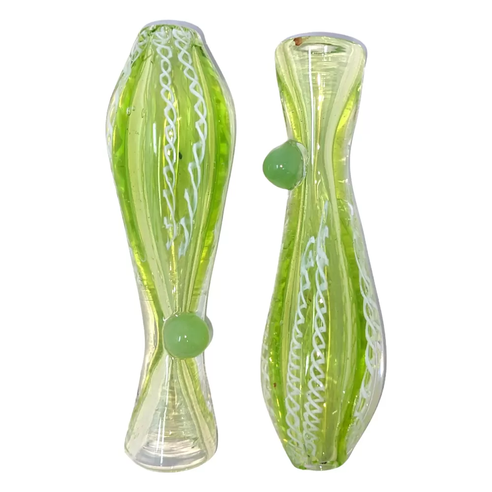 3.5" LIME SLYME BRAIDED RIBBON TWIST CHILLUM