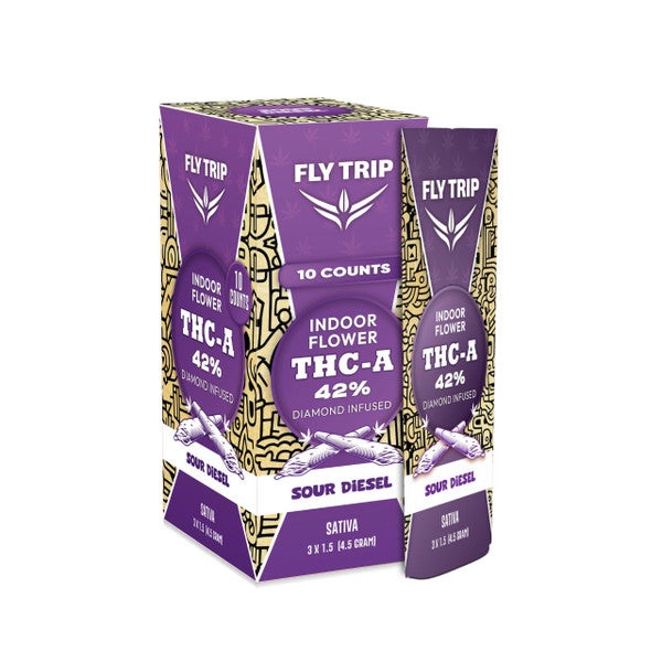 FLYTRIP 42% THC-A DIAMOND INFUSED PRE ROLLS (1.5G x 3CT)