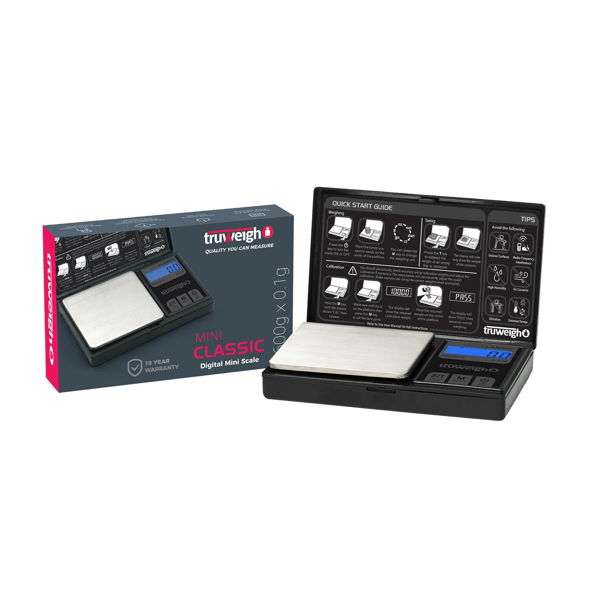 TRUWEIGH MINI CLASSIC SCALE - 600G X 0.01G - BLACK