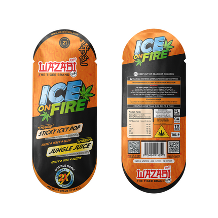 WAZABI ICE ON FIRE DOUBLE DROP THC-P LIQUID DIAMOND PRE ROLLS (2 X 2 GRAM EACH)