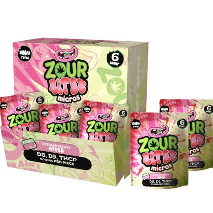 ZOUR BITEZ MICROS D8, D9, THCP 500MG PER PIECE (30 BAGS DISPLAY) (6 GUMMY PER BAG)