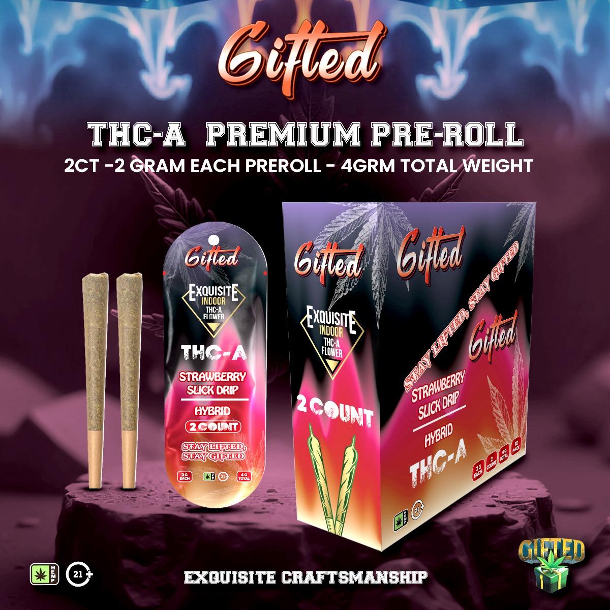 GIFTED EXQUISITE THC-A PRE ROLL (2G x 2CT)