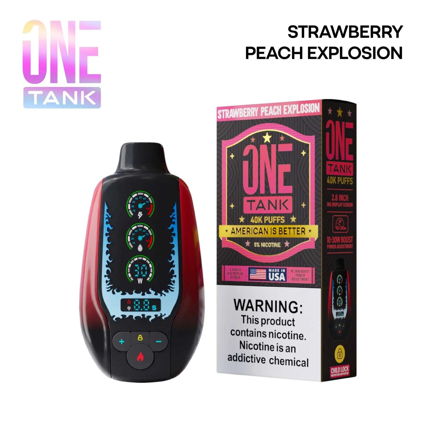 ONE TANK 40K DISPOSABLE USA BUILT (5CT DISPLAY)