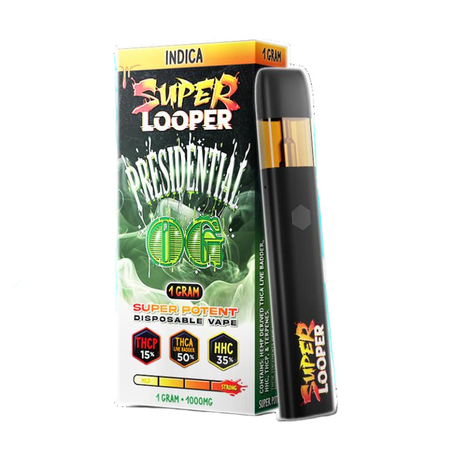 SUPER LOOPER 1G DISPOSABLE THC-A THCP PRESIDENTIAL OG (INDICA) 810110047358