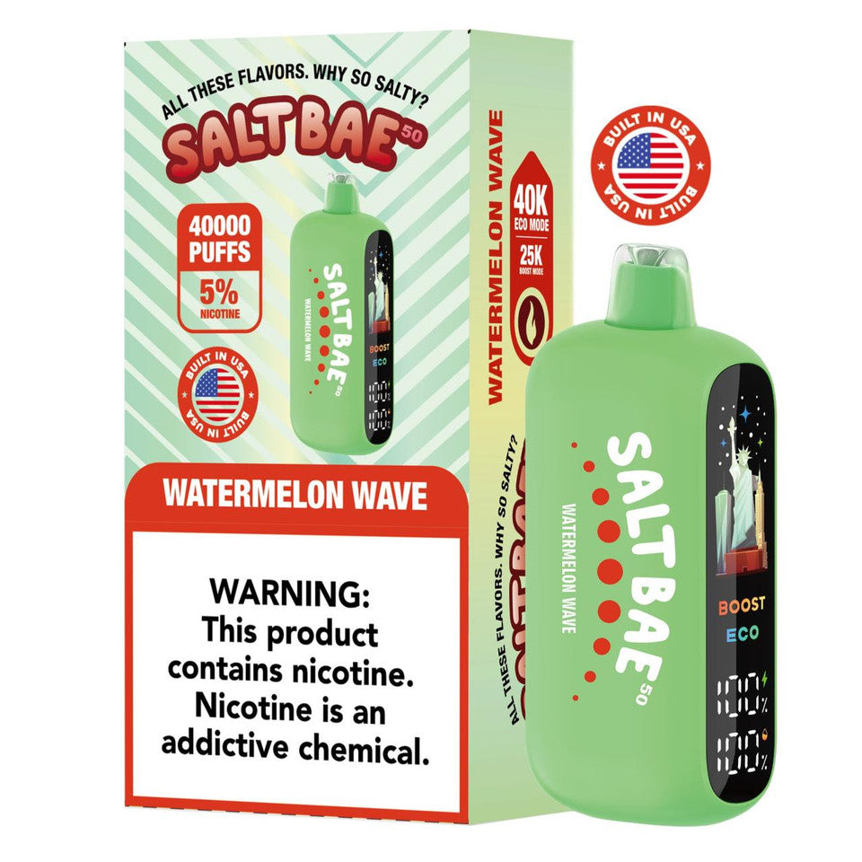 SALTBAE BUILT IN USA 40K DISPOSABLE VAPE (5CT DISPLAY) Rising Wholesale Inc. SALTBAE BUILT IN USA 40K DISPOSABLE VAPE (5CT DISPLAY) Rising Wholesale Inc.