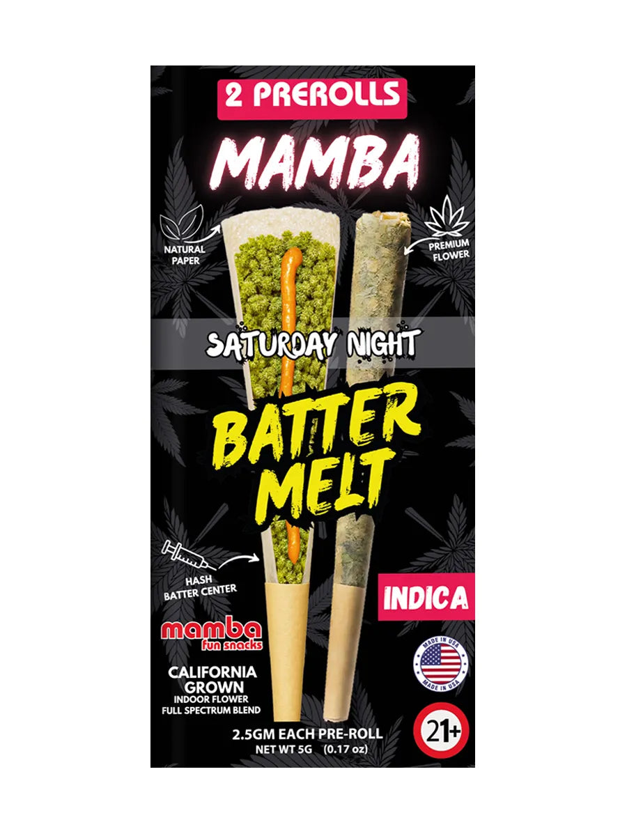 MAMBA BETTER MELT 2.5 GRAM THC-A HASH BATTER PRE ROLL (2CT/PACK)