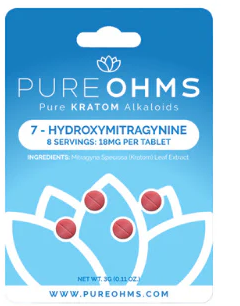 PURE OHMS PURE KRATOM ALKALOIDS 4 TABLETS / PACK 8 SERVINGS