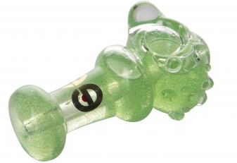 CHEECH 4.4in GLITTER GLYCERIN HANDPIPE | GREEN (GHP-932-A)