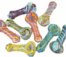 4" CROSS LINING DESIGN HAND PIPE ASSORTED COLORS (VPK-HP-06)
