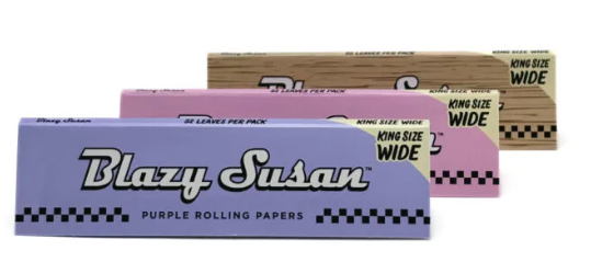 BLAZY SUSAN KING SIZE WIDE ROLLING PAPER 50PK | UNBLEACHED