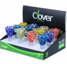 CLOVER 14MM ASSORTED COLORS FLAMINGO ART BOWL (12CT DISPLAY)