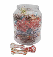 2.5" ASSORTED DESIGNS HAND PIPE 70CT JAR