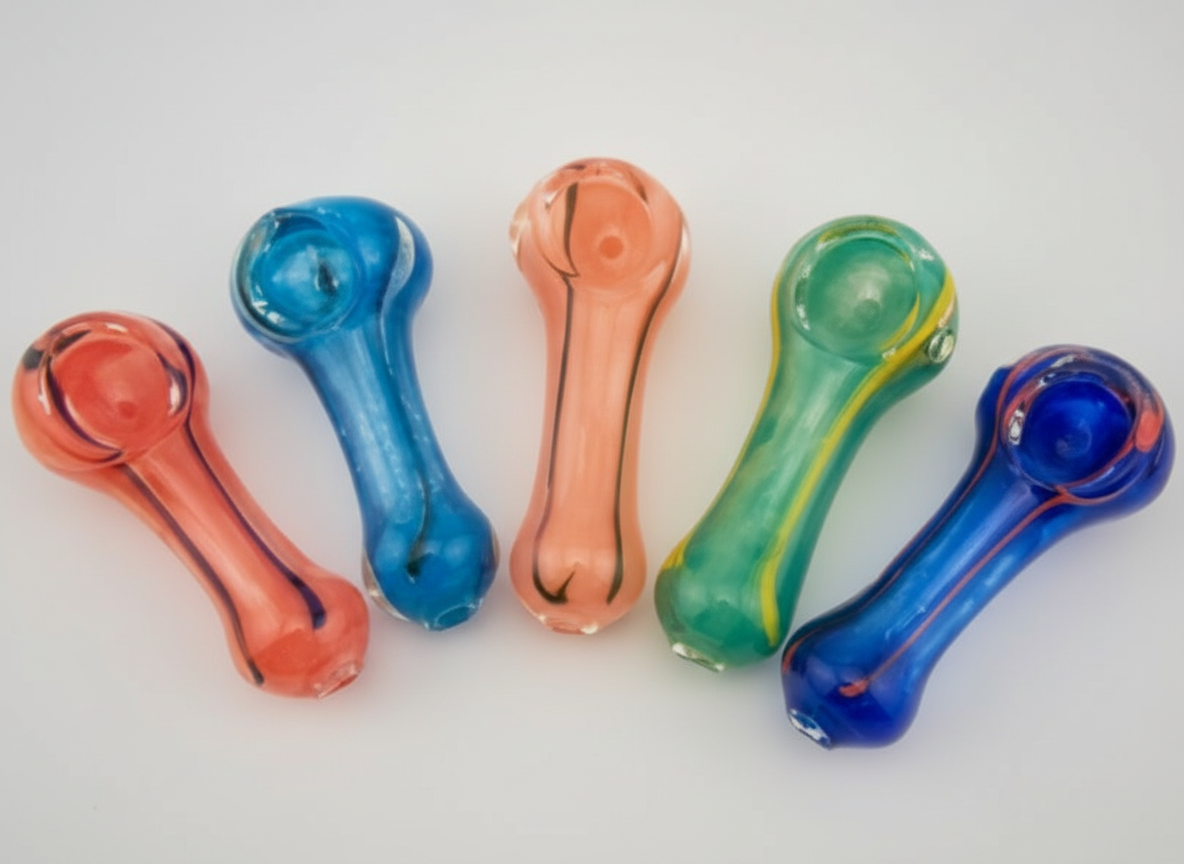 2.5" ASSORTED DESIGNS FRIT ART HAND PIPE 60CT JAR