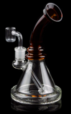 6" MINI SHOWERHEAD BENT NECK WATERPIPE | WHITE