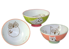 APEX OWL DESIGN BOWL ASSORTED COLORS