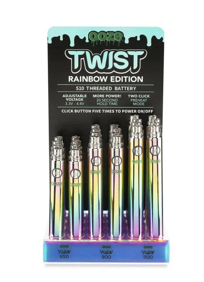 OOZE TWIST BATTERY DISPLAY (24CT/BOX) | RAINBOW