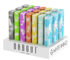 WHITE RHINO SILICONE DAB OUT GLOW IN THE DARK 21CT DISPLAY