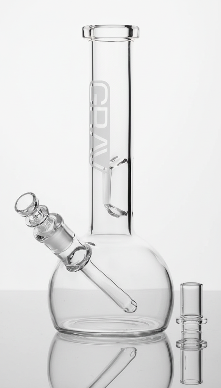 GRAV SMALL CLEAR ROUND BASE WATER PIPE