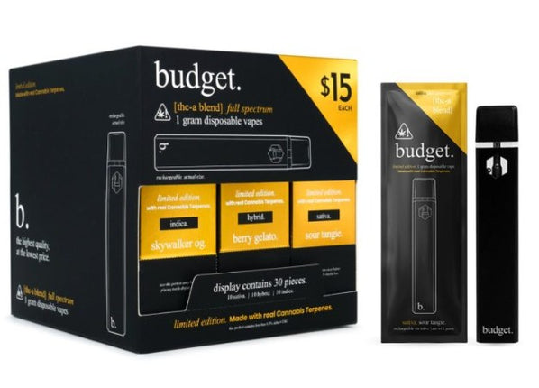 BUDGET LIMITED EDITION 1G THC-A DISPOSABLE Rising Wholesale Inc. BUDGET LIMITED EDITION 1G THC-A DISPOSABLE Rising Wholesale Inc.