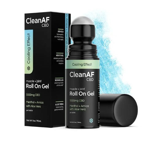 CLEAN AF CBD MUSCLE + JOINT ROLL ON GEL (5000MG CBD) | COOLING EFFECT