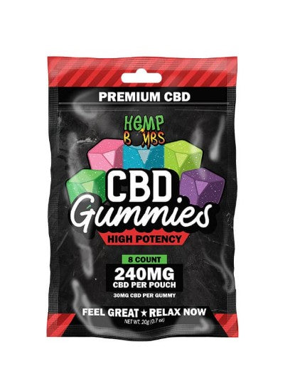 HEMP BOMBS 240MG CBD HIGH POTENCY GUMMIES (8CT/BAGS) | ASSORTED FLAVORS