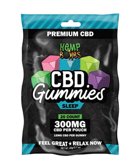 HEMP BOMBS 300MG CBD SLEEP GUMMIES (20CT/BAGS) | ASSORTED FLAVORS