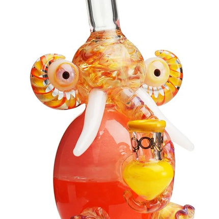 LOOKAH GLASS 8" TRUNK UP & BLAZE ON ELEPHANT WATER PIPE