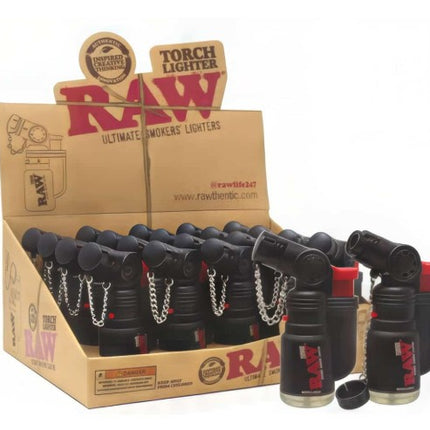 RAW TORCH LIGHTER BLACK 20CT DISPLAY