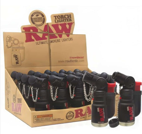 RAW TORCH LIGHTER BLACK 20CT DISPLAY
