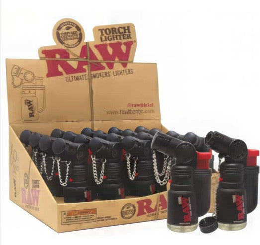 RAW TORCH LIGHTER BLACK 20CT DISPLAY