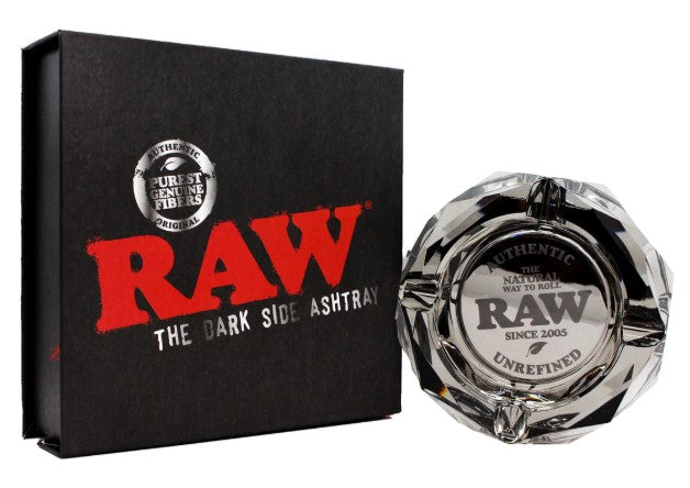 RAW 6" DARK SIDE GLASS ASHTRAY
