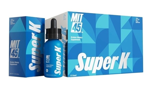 MIT45 BLUE SUPER K KRATOM 500MG 30ML LIQUID SHOTS (NEW PACKAGING) (12CT DISPLAY)