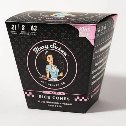 BLAZY SUSAN PRE ROLLED CONES KING SIZE (21PK/DISPLAY) | RICE CONES