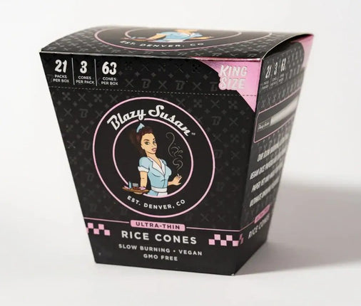 BLAZY SUSAN PRE ROLLED CONES KING SIZE (21PK/DISPLAY) | RICE CONES
