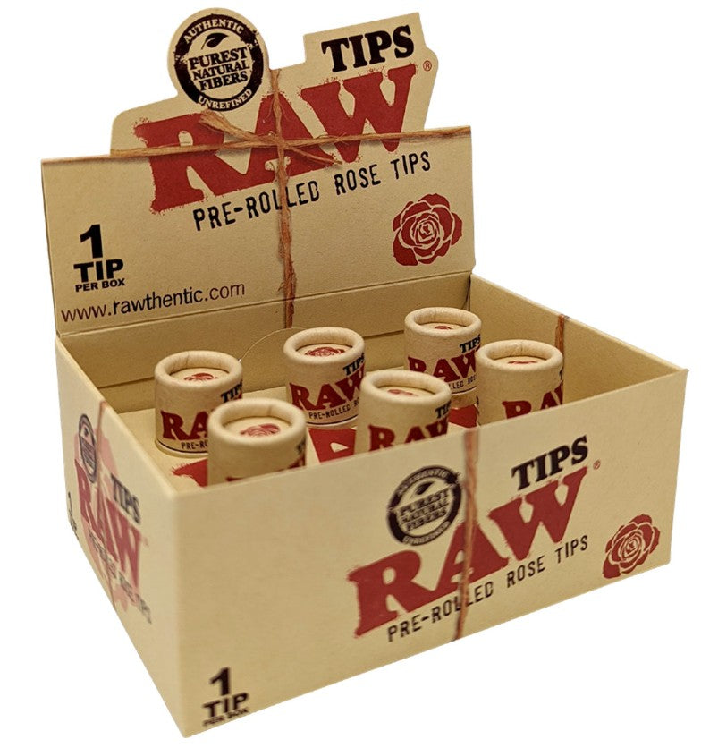 RAW PRE ROLLED ROSE TIPS (6CT BOX)